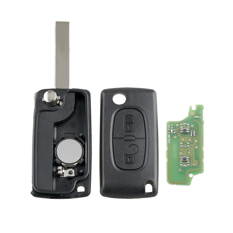 For PEUGEOT 2 Buttons Intelligent Remote Control Car Key with PCF7961 Integrated Chip & Battery & Holder & Slotted Key Blade & ASK Signal, Frequency: 433MHz by buy2fix