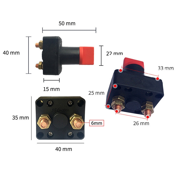 Car Motorcycles Battery Selector Isolator Disconnect Rotary Switch Cut - Car Switches by buy2fix | Online Shopping UK | buy2fix