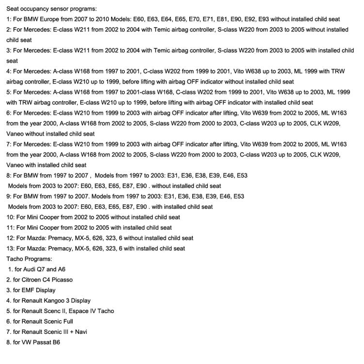 SQU OF68 Universal Car Emulator Signal Reset Immo / Tacho Programs Place ESL Diagnostic Seat Occupancy Sensor Tool - Code Readers & Scan Tools by buy2fix | Online Shopping UK | buy2fix