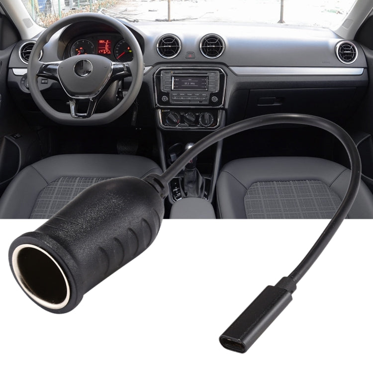 Car 60-100W DC18-20V Multi-functional USB-C / Type-C Connector to Cigarette Lighter by buy2fix