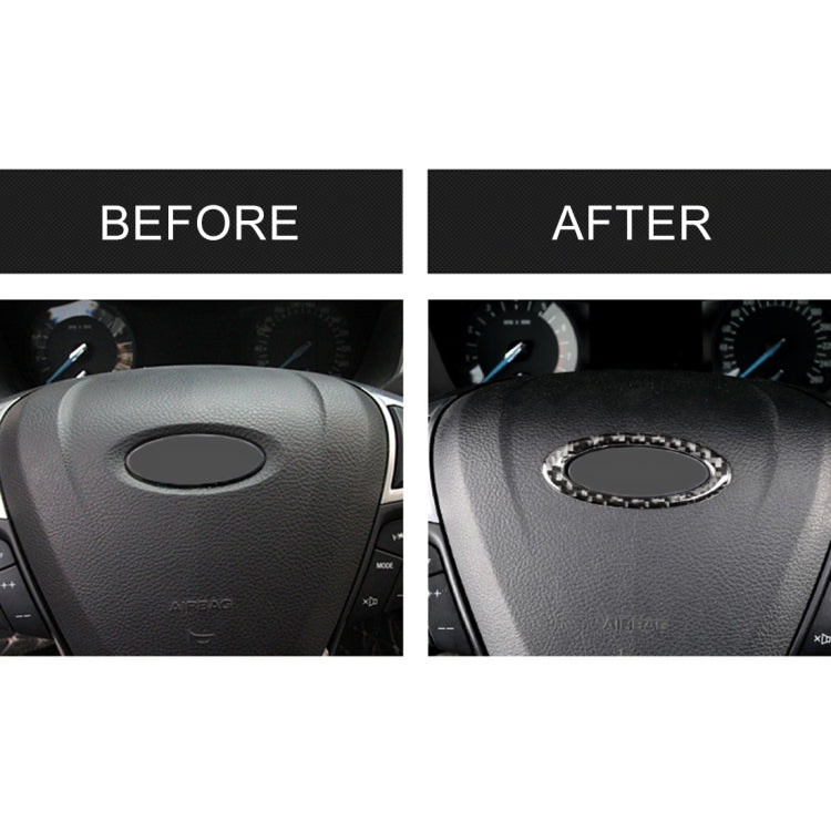 Car Carbon Fiber Steering Wheel Frame Decorative Sticker for Ford New Mondeo 2013-2019 by buy2fix
