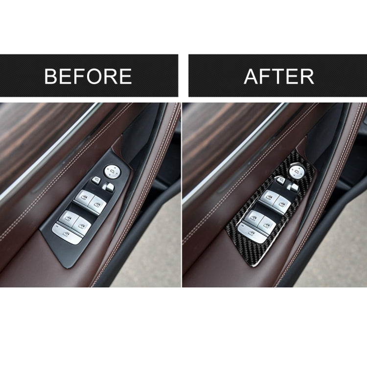 Car Carbon Fiber Door Window Lift Panel Decorative Sticker for BMW 5 Series G38 528Li / 530Li / 540Li 2018, Left Drive by buy2fix