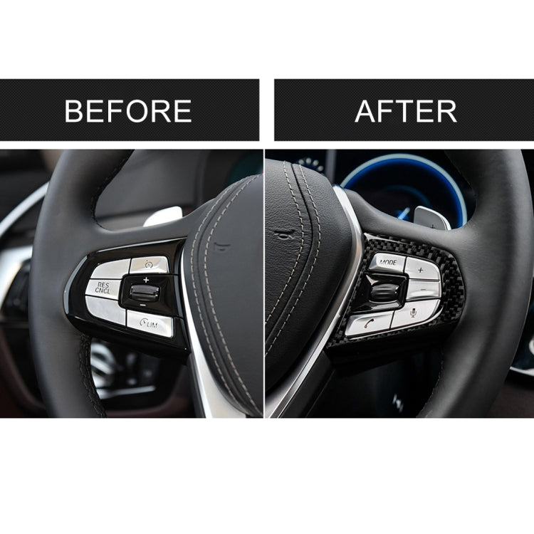 Car Carbon Fiber Steering Wheel Button Configuration B Decorative Sticker for BMW 5 Series G30/G38 X3 G01/G08 by buy2fix