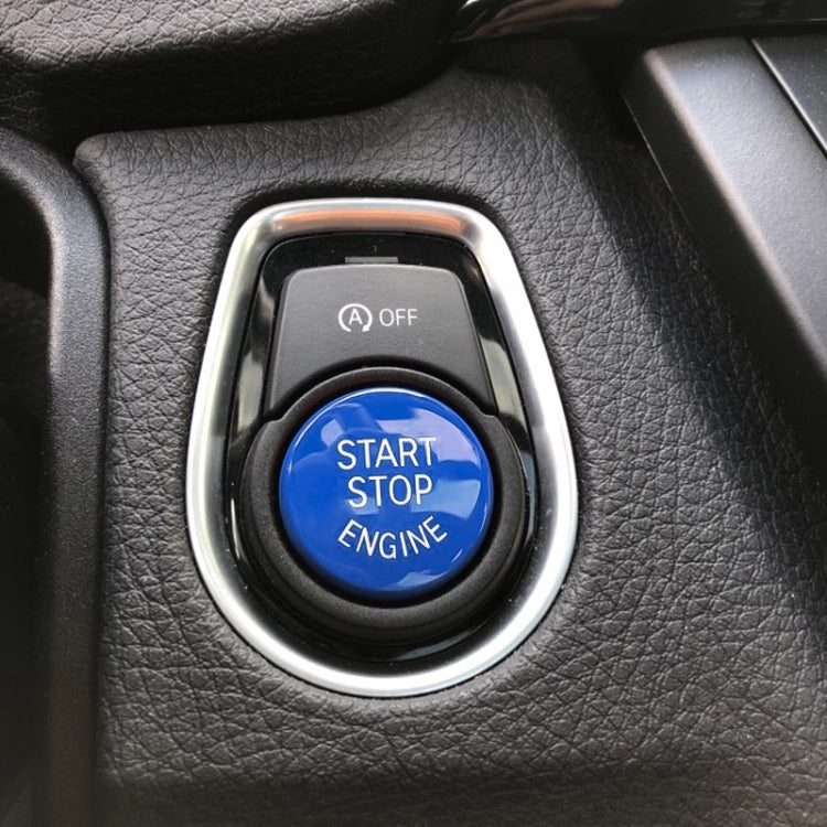 Car Engine Start Key Push Button Cover for BMW G / F Chassis, with Start and Stop (Blue) - Decoration Rings by buy2fix | Online Shopping UK | buy2fix