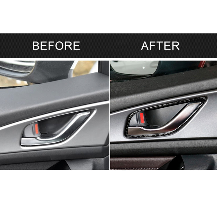 4 PCS Car Carbon Fiber Door Inner Handle Frame Decorative Sticker for Mazda Axela 2014 / 2017-2018 - Car Interior Mouldings by buy2fix | Online Shopping UK | buy2fix