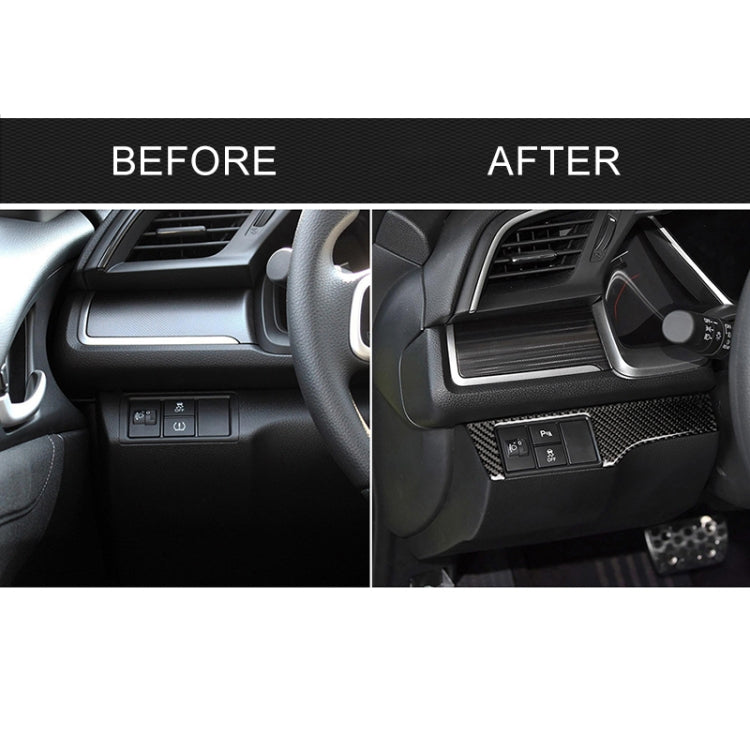 Car Carbon Fiber Headlight Switch Panel Decorative Sticker for Honda Tenth Generation Civic 2016-2019, Left Drive by buy2fix