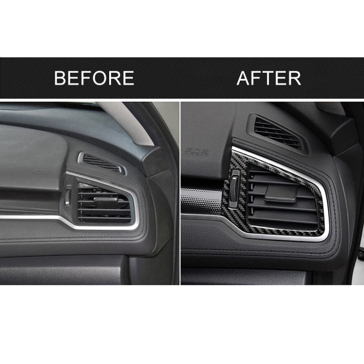 Car Carbon Fiber Right and Left Air Outlet Decorative Sticker for Honda Tenth Generation Civic 2016-2019, Left Drive by buy2fix