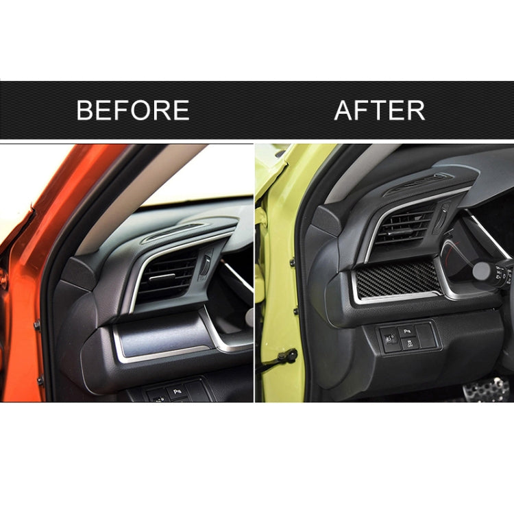 Car Carbon Fiber Central Control Left Stripe Decorative Sticker for Honda Tenth Generation Civic 2016-2019, Left Drive by buy2fix