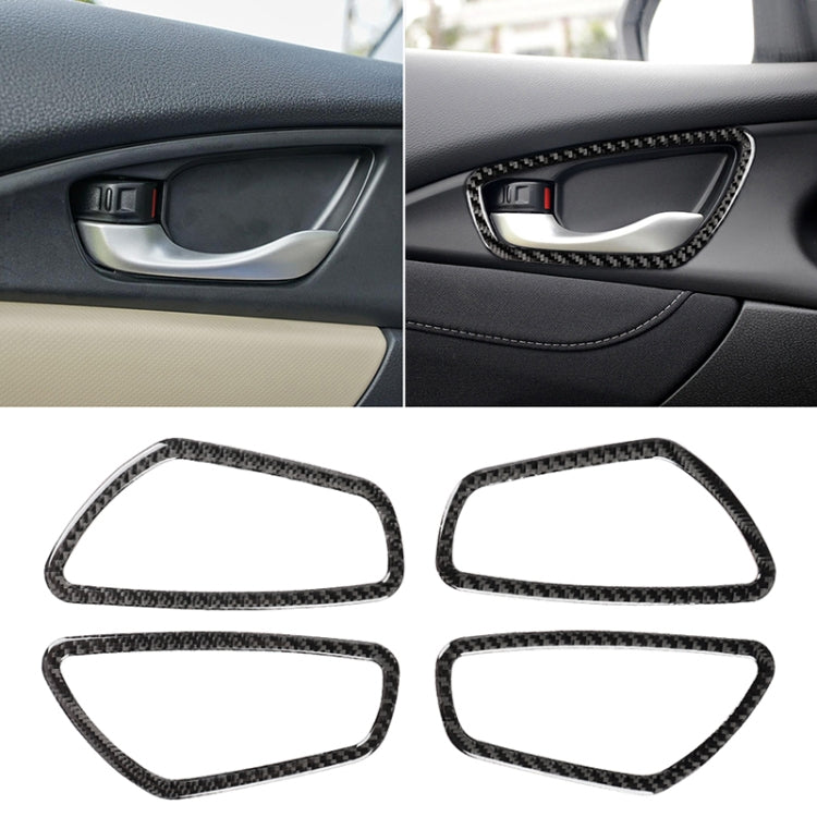 4 PCS Car Carbon Fiber Door Inner Wrist Frame Decorative Sticker for Honda Tenth Generation Civic 2016-2019 - Car Interior Mouldings by buy2fix | Online Shopping UK | buy2fix