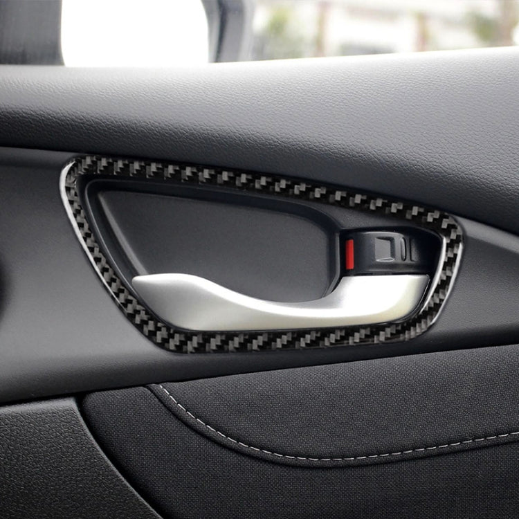 4 PCS Car Carbon Fiber Door Inner Wrist Frame Decorative Sticker for Honda Tenth Generation Civic 2016-2019 - Car Interior Mouldings by buy2fix | Online Shopping UK | buy2fix