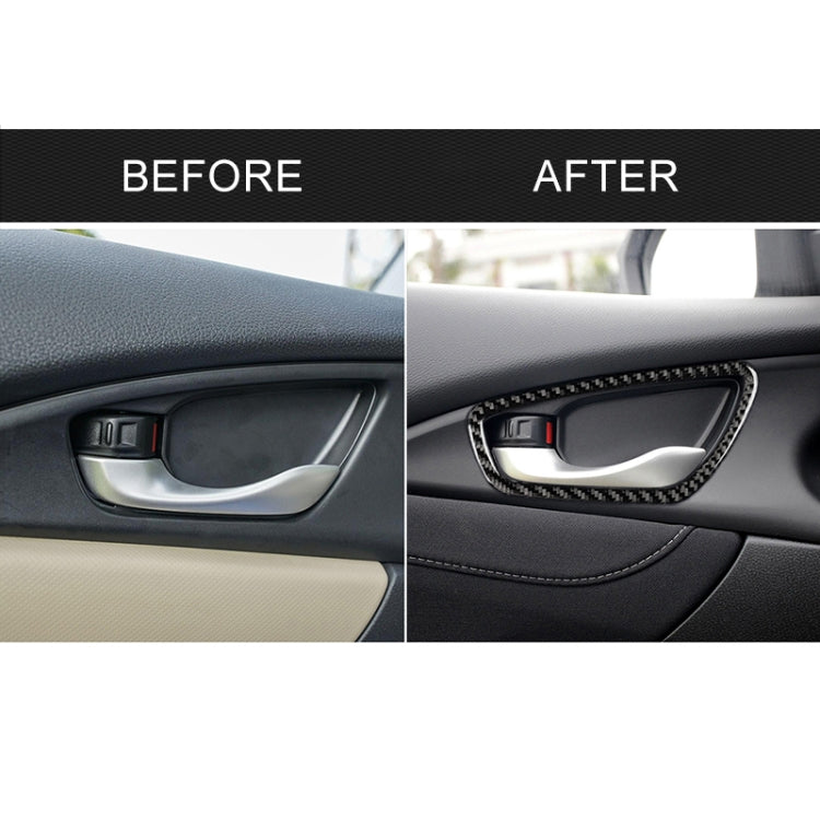 4 PCS Car Carbon Fiber Door Inner Wrist Frame Decorative Sticker for Honda Tenth Generation Civic 2016-2019 - Car Interior Mouldings by buy2fix | Online Shopping UK | buy2fix