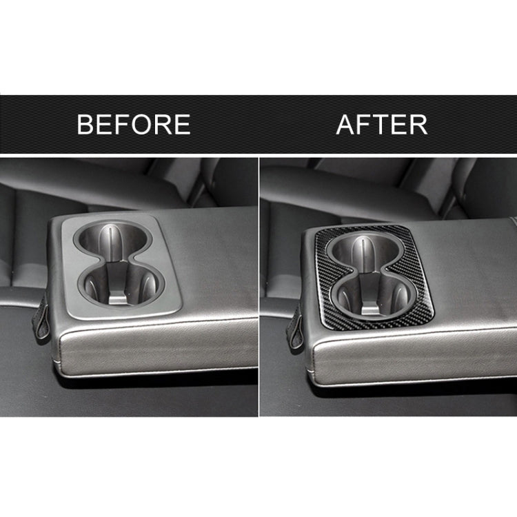 Car Carbon Fiber Rear Armrest Water Cup Decorative Sticker for Cadillac XT5 2016-2017 by buy2fix