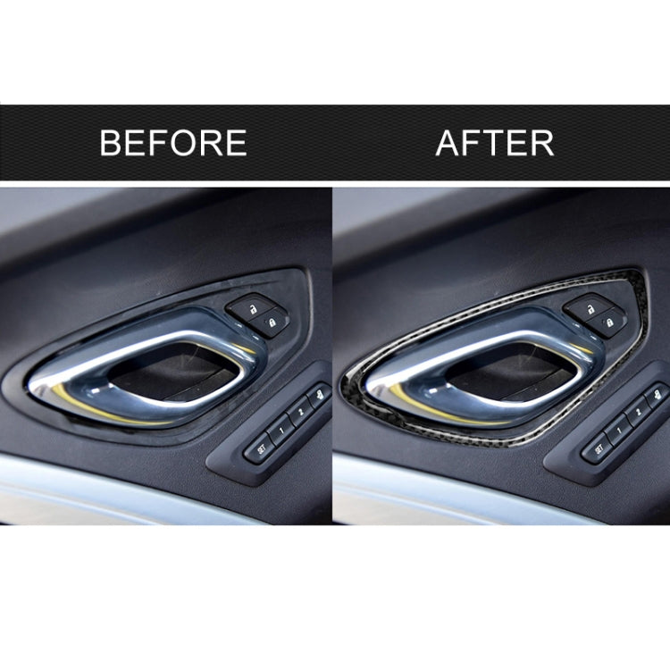 2 PCS Car Carbon Fiber Door Inner Handle Panel Decorative Sticker for Chevrolet Camaro 2017-2019 by buy2fix