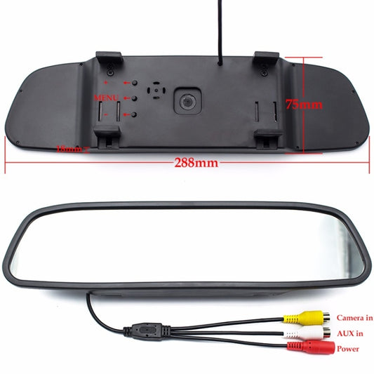 PZ604 170 Degree Car 4.3 inch Rearview Mirror Monitor with Round Camera - Rear View Cameras by buy2fix | Online Shopping UK | buy2fix