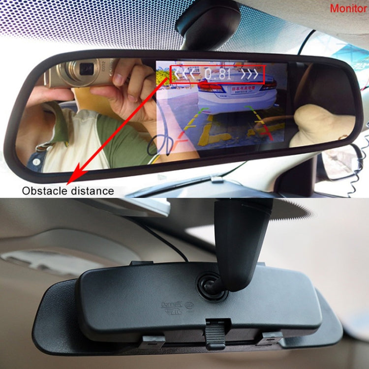 PZ604 170 Degree Car 4.3 inch Rearview Mirror Monitor with Round Camera - Rear View Cameras by buy2fix | Online Shopping UK | buy2fix