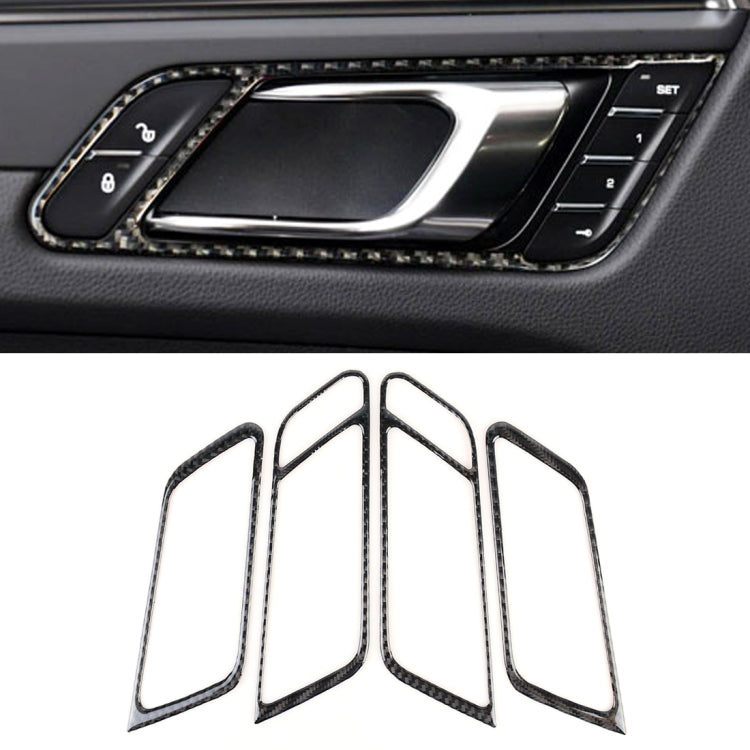 4 PCS Carbon Fiber Car Door Handle Frame Decorative Sticker for Porsche Macan - Car Interior Mouldings by buy2fix | Online Shopping UK | buy2fix