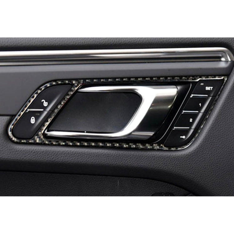 4 PCS Carbon Fiber Car Door Handle Frame Decorative Sticker for Porsche Macan - Car Interior Mouldings by buy2fix | Online Shopping UK | buy2fix
