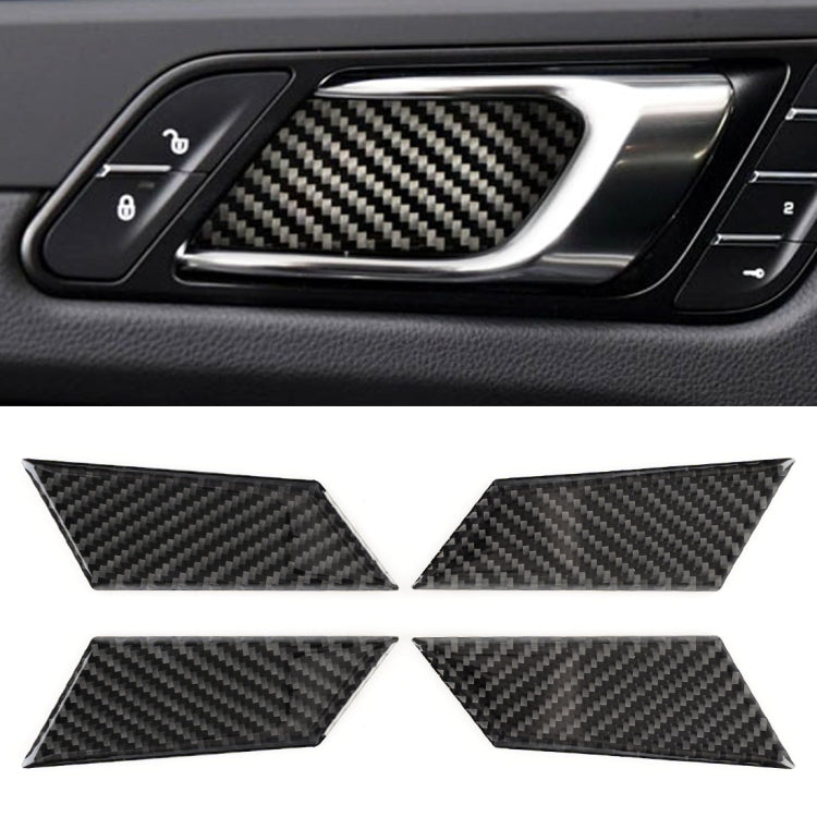 4 PCS Carbon Fiber Car Inner Door Bowl Decorative Sticker for Porsche Macan - Car Interior Mouldings by buy2fix | Online Shopping UK | buy2fix