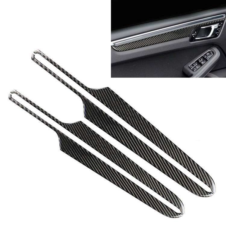 4 PCS Carbon Fiber Car Door Panel Decorative Sticker for Porsche Macan - Car Interior Mouldings by buy2fix | Online Shopping UK | buy2fix