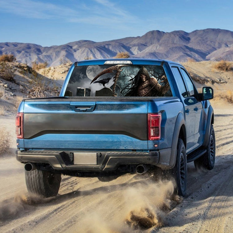 Scythe Death Pattern Horror Series Car Rear Window Decorative Sticker, Size: 168 x 74cm by buy2fix