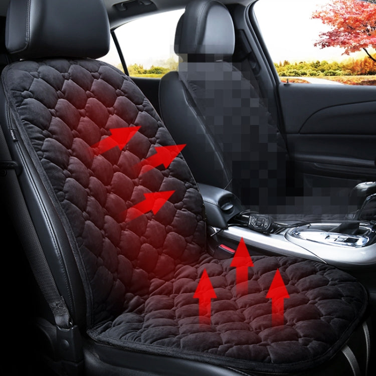 Car 12V Front Seat Heater Cushion Warmer Cover Winter Heated Warm, Single Seat (Black) by buy2fix