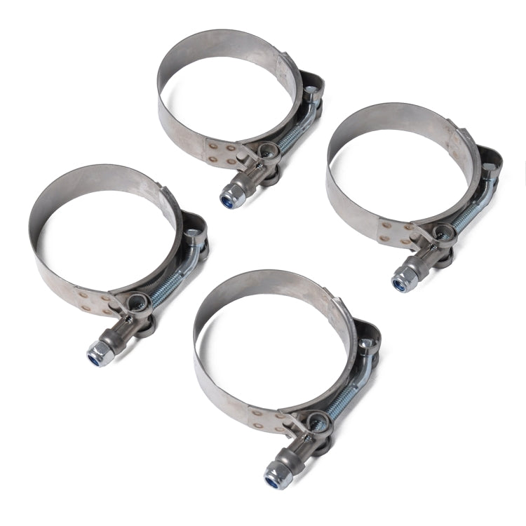 4 PCS Stainless Steel T-Bolt Hose Clamps Pipe Clip Fuel Line Clip, Size: 95-103mm - Booster Cable & Clip by buy2fix | Online Shopping UK | buy2fix