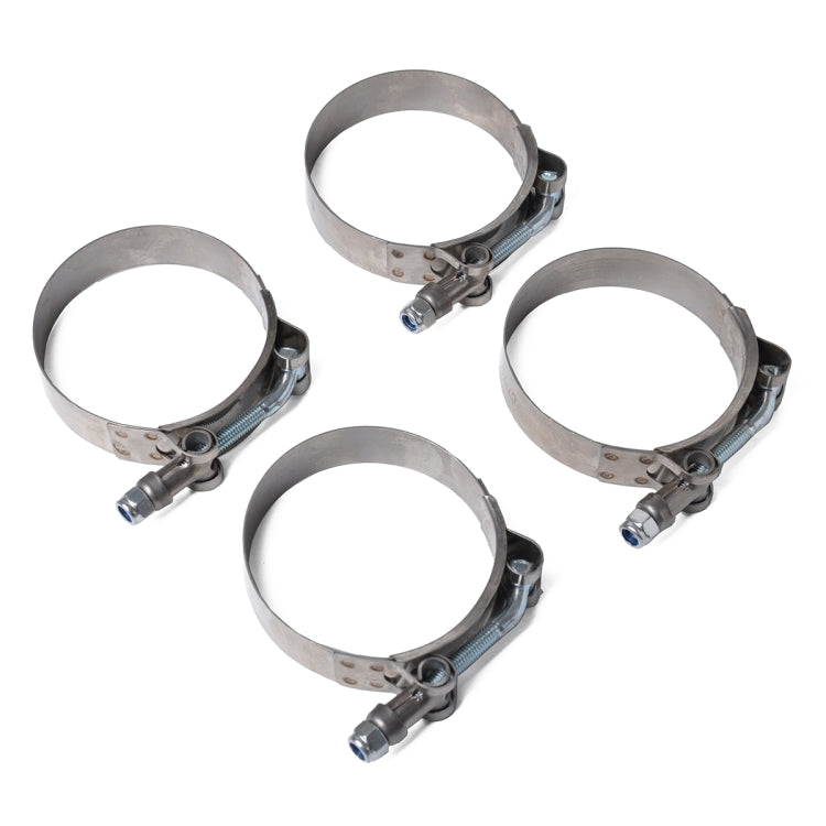 4 PCS Stainless Steel T-Bolt Hose Clamps Pipe Clip Fuel Line Clip, Size: 95-103mm - Booster Cable & Clip by buy2fix | Online Shopping UK | buy2fix