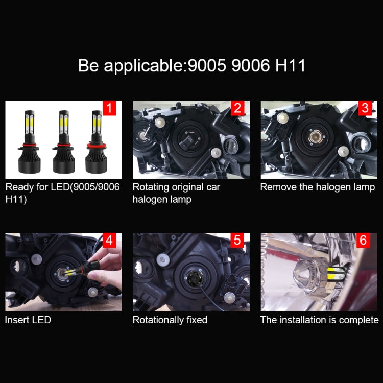 2 PCS S2 9006 / HB4 DC9-36V / 25W / 6000K / 2500LM IP68 Car LED Headlight Lamps (Cool White) - LED Headlamps by buy2fix | Online Shopping UK | buy2fix