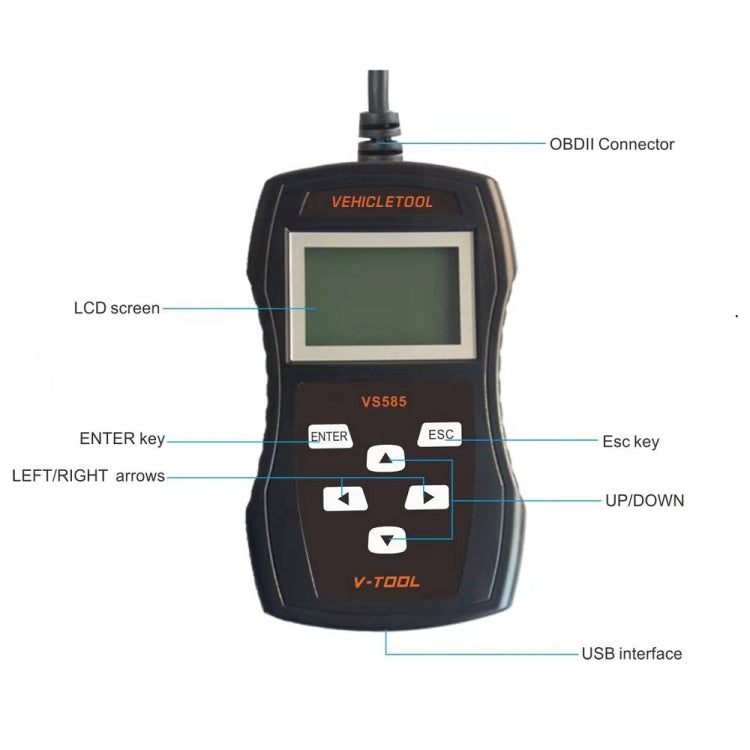 VS585 Car Mini Code Reader ODB2 Professional Fault Detector Diagnostic Tool - Code Readers & Scan Tools by buy2fix | Online Shopping UK | buy2fix