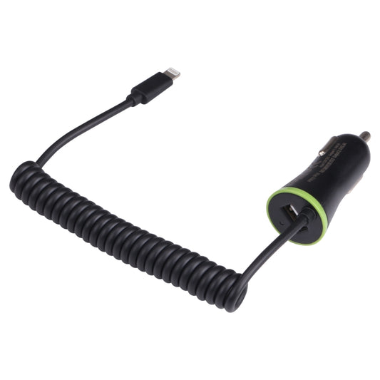 17W 3.4A Mini USB Car Charger with 8 Pin Spring Cable by buy2fix