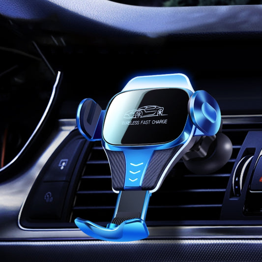 Car Air Outlet Induction Gravity Phone Wireless Charging Holder(Blue) by buy2fix