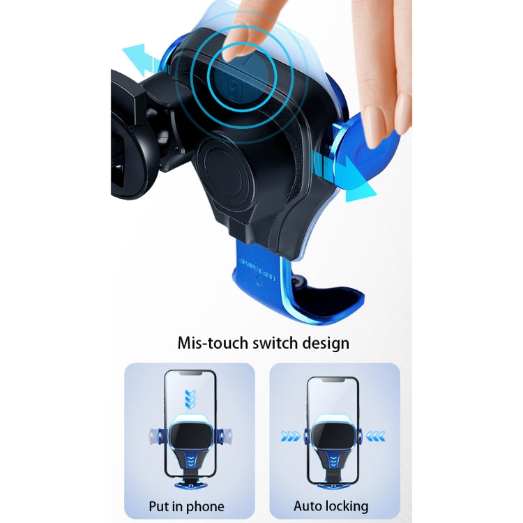 Car Air Outlet Induction Gravity Phone Wireless Charging Holder(Blue) - Wireless Charger Holders by buy2fix | Online Shopping UK | buy2fix