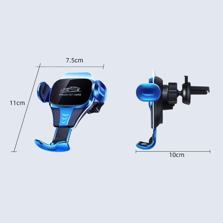 Car Air Outlet Induction Gravity Phone Wireless Charging Holder(Blue) - Wireless Charger Holders by buy2fix | Online Shopping UK | buy2fix