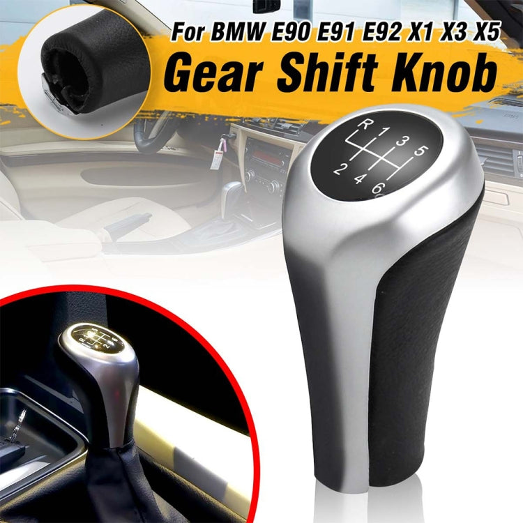 Car 5-speed Matte Silver Gear Shift Lever Knob for BMW by buy2fix