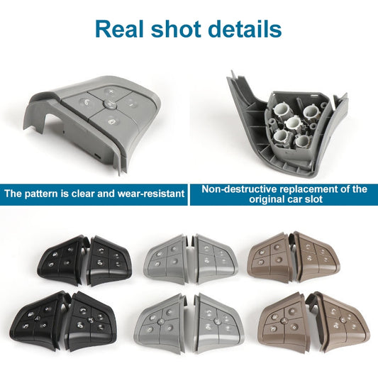 Car Right Side 4-button Steering Wheel Switch Buttons Panel 1648200110 for Mercedes-Benz W164, Left Driving (Black) by buy2fix