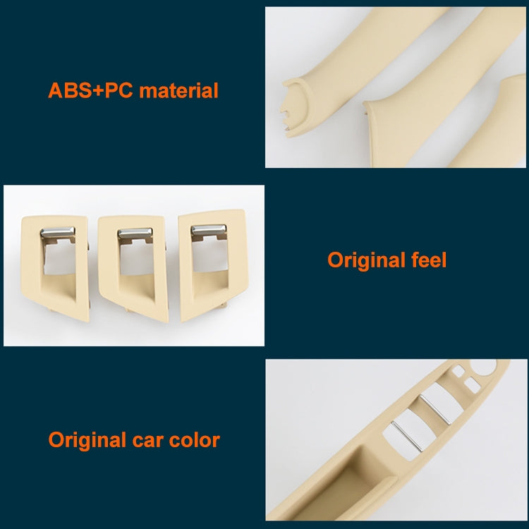 Car Imported Version Inside Doors Handle Pull Trim Cover 5141 7225 873 for BMW F10 F18, Left Driving (Beige White) - Door Handles by buy2fix | Online Shopping UK | buy2fix