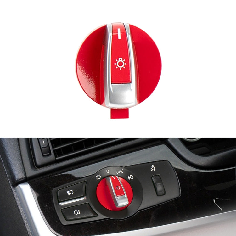 Car Headlight Switch Button Knob for BMW 5 Series 2010-2017, Left Driving (Red) - Car Light Accessories by buy2fix | Online Shopping UK | buy2fix