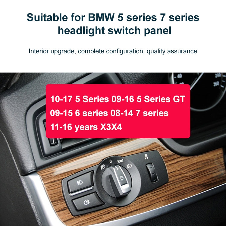 Car Headlight Switch Button Knob for BMW 5 Series 2010-2017, Left Driving (Black) - Car Light Accessories by buy2fix | Online Shopping UK | buy2fix