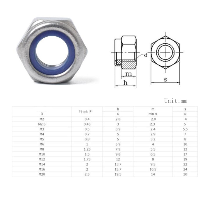 60 PCS Car 304 Stainless Steel Lock Nuts Nylon Insert Locknut Kit M3-M10 - Nuts & Bolts by buy2fix | Online Shopping UK | buy2fix