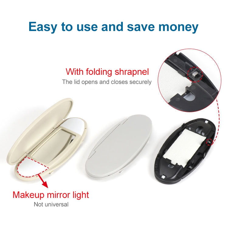 Car Sunshade Makeup Mirror Sun Visor for BMW mini R50R56, Left Driving (Beige) - Sunglasses & Glasses Clips by buy2fix | Online Shopping UK | buy2fix