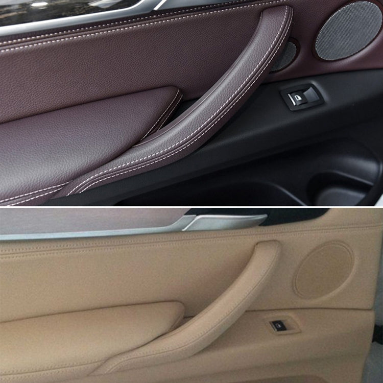Car Left Side Inside Doors Handle Pull Trim Cover for BMW X5 / X6, Left Driving (Beige) by buy2fix