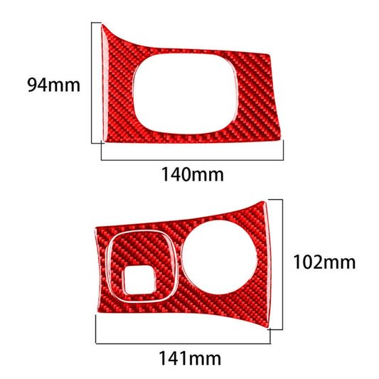 3 in 1 Carbon Fiber Car Headlight Key Panel Sticker for Chevrolet Corvette C5 1998-2004, Left Drive(Red) by buy2fix