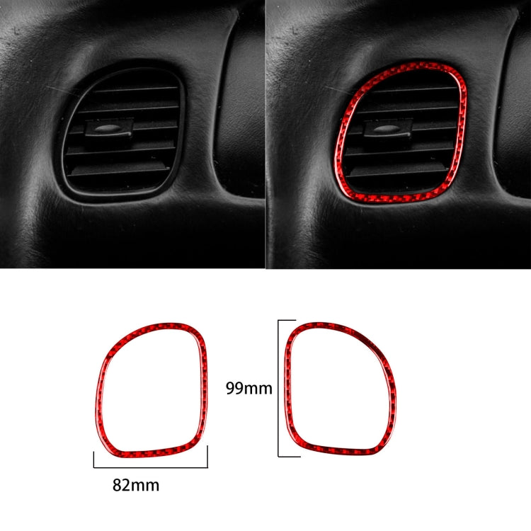 2 in 1 Carbon Fiber Car Front Passenger Seat Air Outlet Ring Sticker for Chevrolet Corvette C5 1998-2004, Left Drive(Red) - Car Interior Mouldings by buy2fix | Online Shopping UK | buy2fix