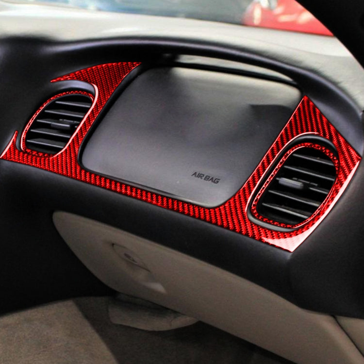 3 in 1 Carbon Fiber Car Front Passenger Seat Air Outlet Sticker Kits for Chevrolet Corvette C5 1998-2004, Left Drive(Red) - Car Interior Mouldings by buy2fix | Online Shopping UK | buy2fix