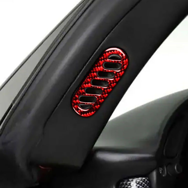 2 in 1 Car Carbon Fiber Sides Door A-pillar Air Outlet Sticker for Chevrolet Corvette C5 1998-2004, Left Drive(Red) - Car Interior Mouldings by buy2fix | Online Shopping UK | buy2fix