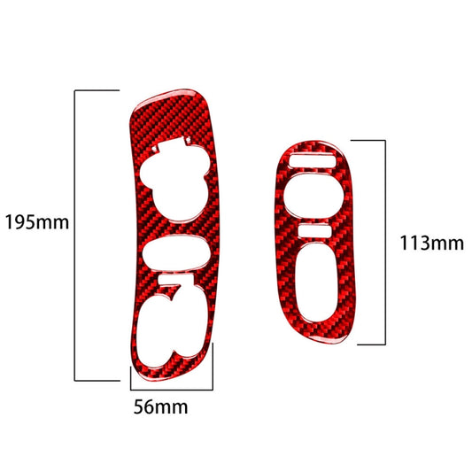 2 in 1 Car Carbon Fiber Door Control Panel Sticker Set B for Chevrolet Corvette C5 1998-2004, Left Drive(Red) by buy2fix