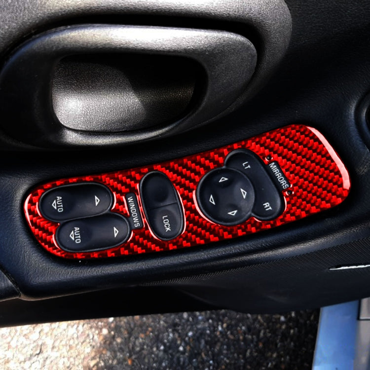 2 in 1 Car Carbon Fiber Door Control Panel Sticker Set B for Chevrolet Corvette C5 1998-2004, Left Drive(Red) - Car Interior Mouldings by buy2fix | Online Shopping UK | buy2fix
