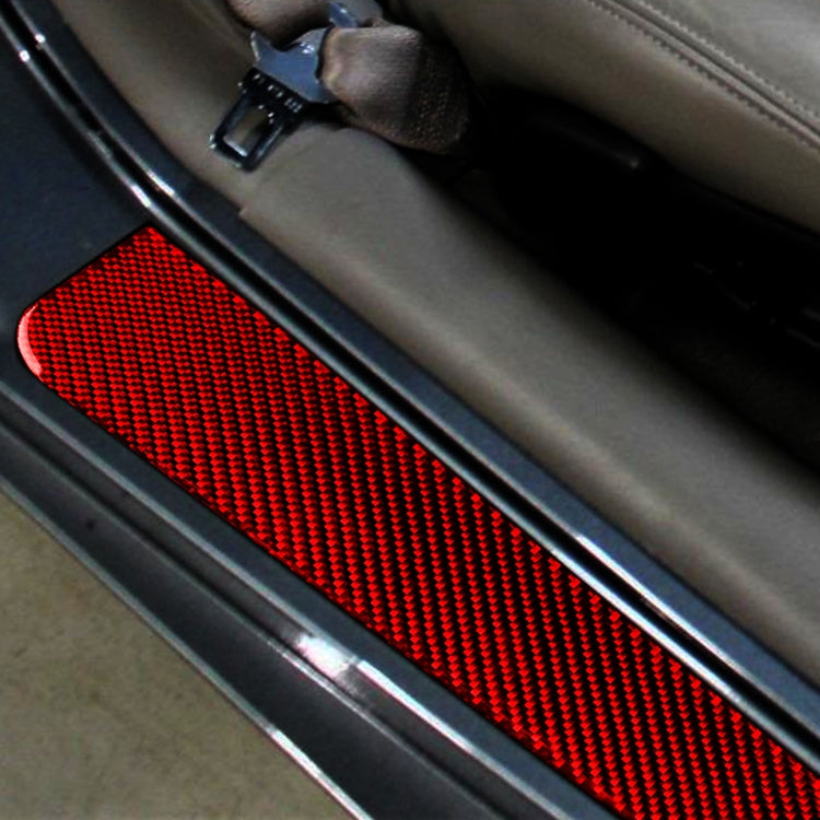 2 in 1 Car Carbon Fiber Threshold Sticker for Chevrolet Corvette C5 1998-2004, Left Drive(Red) - Car Interior Mouldings by buy2fix | Online Shopping UK | buy2fix