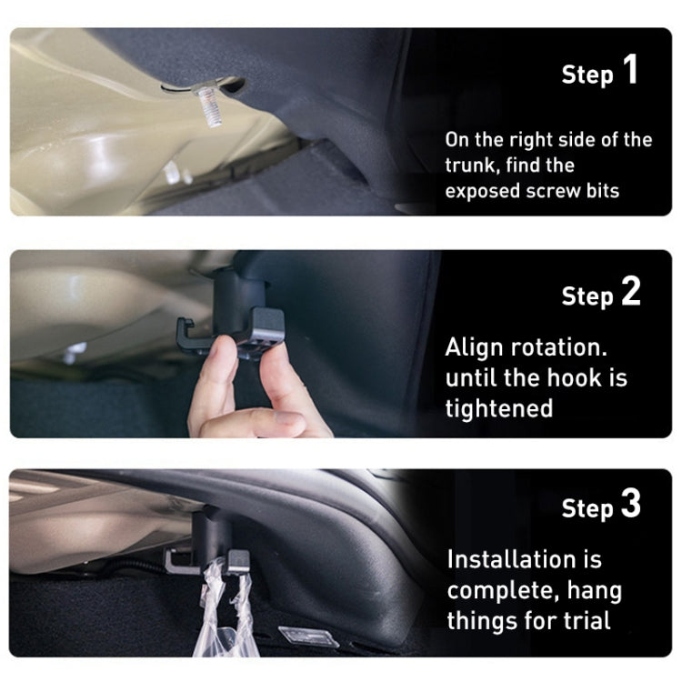 Car Trunk Grocery Bag Hook for Tesla Model 3(Black) by buy2fix