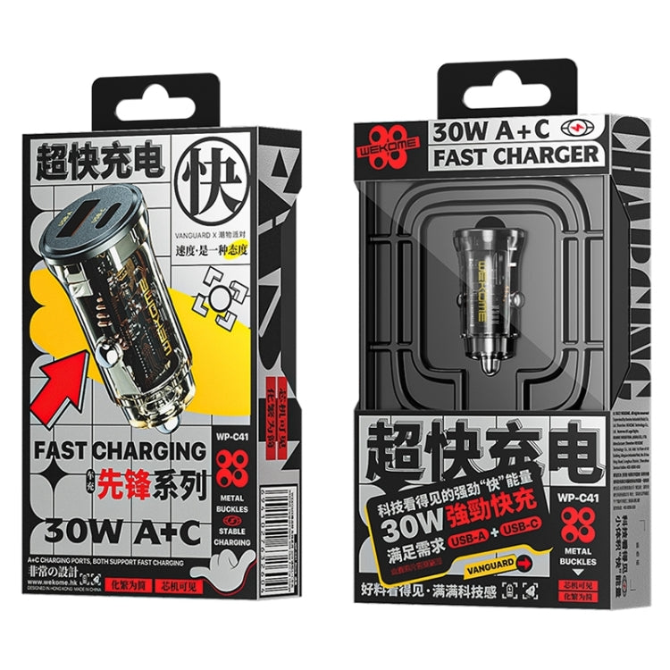 WK WP-C41 Vanguard Series 30W USB + Type-C Car Charger - Car Charger by WK | Online Shopping UK | buy2fix